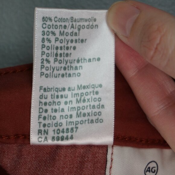 New AG Farrah High Rise Skinny Ankle Stretch Sateen Pants in Dark Hibiscus sz 26 - Picture 15 of 15